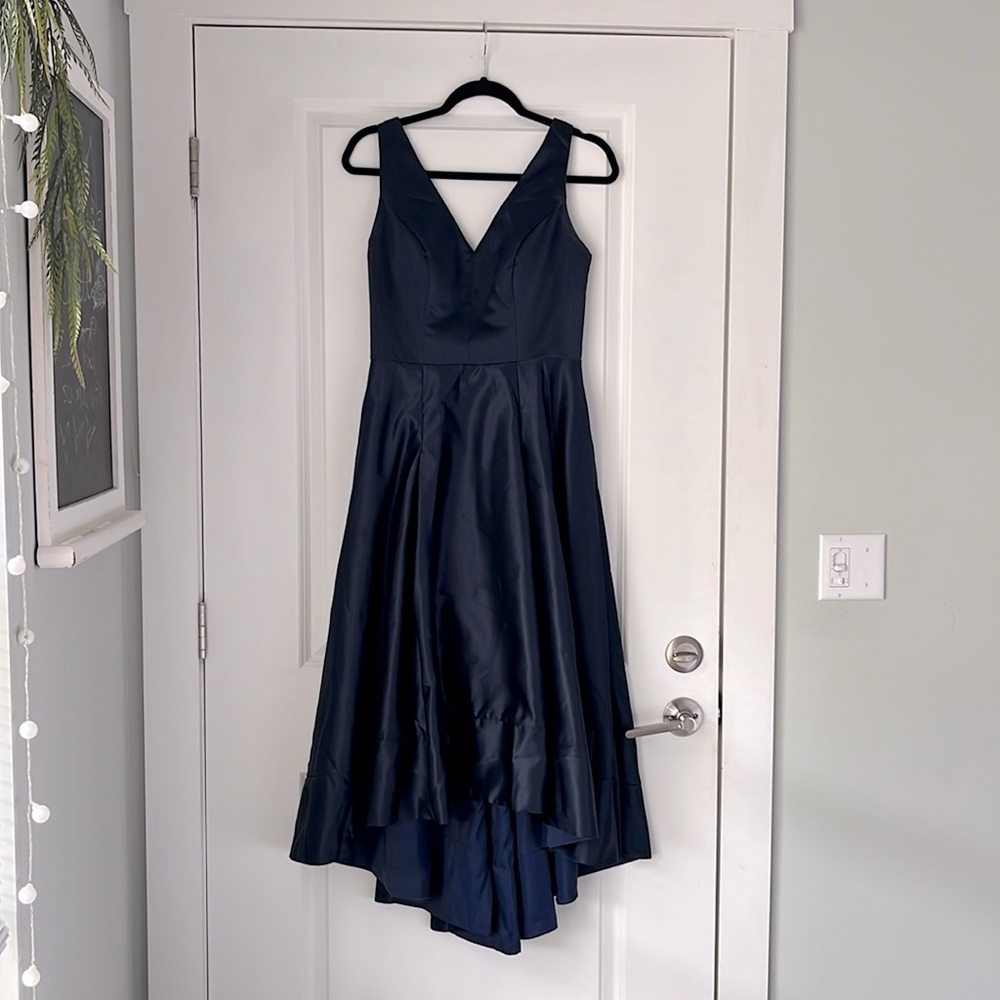 Royal blue formal high low dress dress